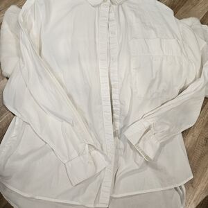 Womens A New Day White Button-Up Shirt Long Sleeve